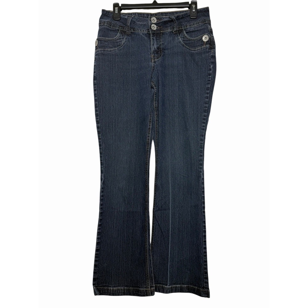Revolt Jeans Women's Size 8 Dark Wash Bootcut Flare Double Button Y2K